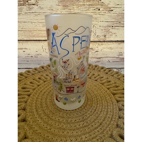 Catstudio Aspen Colorado 2005 Frosted Tumbler High Boy Glass - Picture 1 of 7